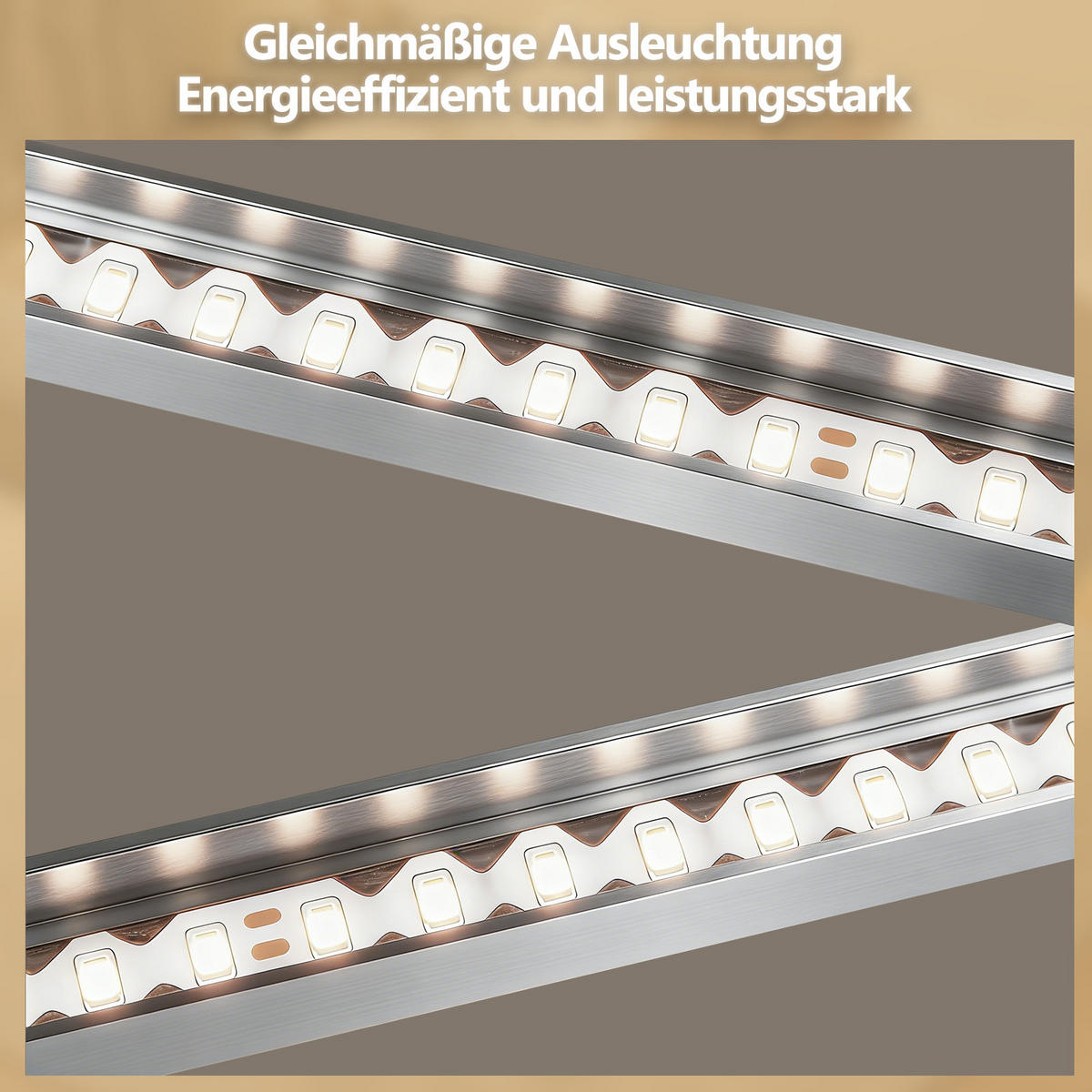 LED DECKENLEUCHTE Aelwynne 34.5/34.5/6.7 cm - Silberfarben, Kunststoff (34.5/34.5/6.7cm) - ZMH