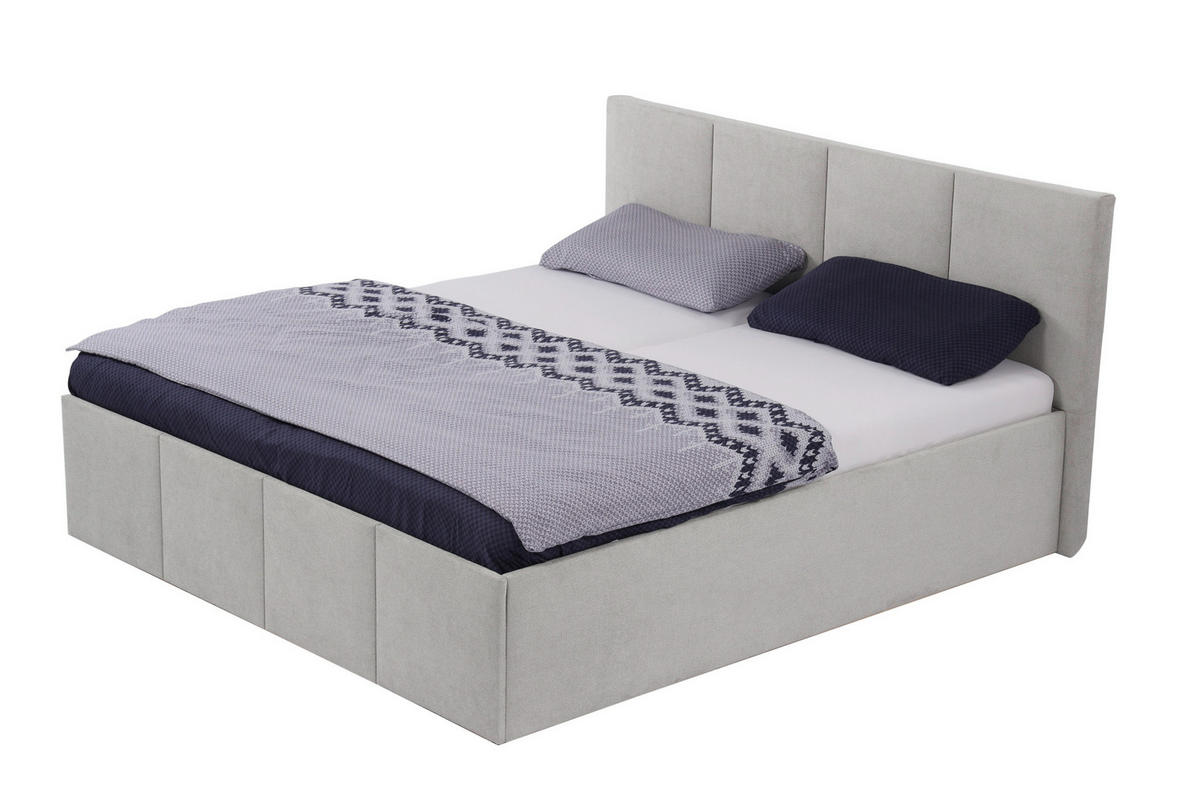 POLSTERBETT Dalas Grau 160 x 200 x 40 cm Stauraum Mit hochwertiger Matratze H3 (bis 120 kg) und Lattenrost - Grau, Holz (160/200cm) - Halmon Schlafkomfort Betten 