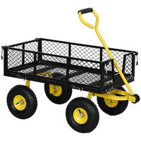 TRANSPORTWAGEN DE-17587 abnehmbare Seitenwände, 200 kg Schwarz - Schwarz, Metall (54/51/104cm) - ComfortXL