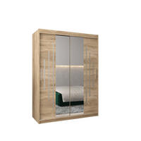 SCHWEBETÜRENSCHRANK 200/150/62 2-türig - Silberfarben/Sonoma Eiche, Holz/Kunststoff (150/200/62cm) - Abiks Möbel