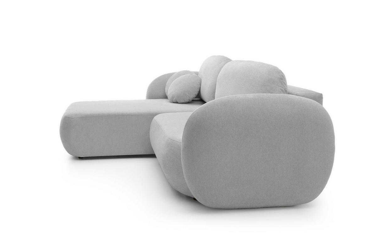 ECKSOFA OLIO L-Form Schlaffunktion mit Bettkasten, lose Rückenkissen, freistehend, LINKS 174x248 cm Grey - Hellgrau, Holz/Textil (174/248cm) - DomoHome