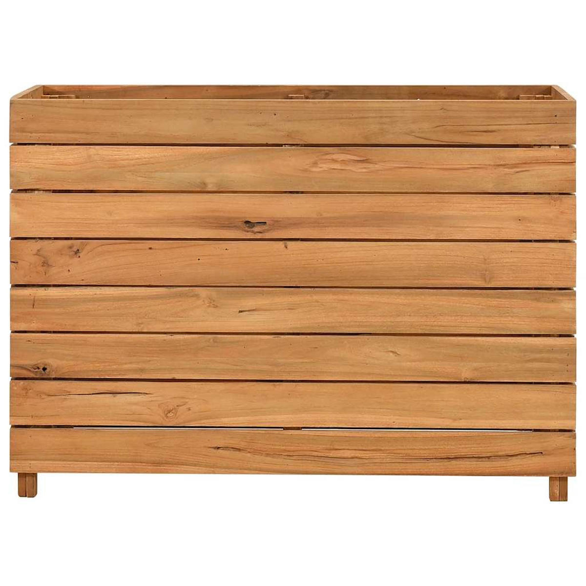 HOCHBEET 100x40x72 cm Teak Altholz und Stahl - Braun, Holz (100/72/40cm)