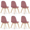 STUHL SORANO 6-er Set, Rosa, mit Samtstoff gepolstert - Rosa, Holz/Textil (45/82/54cm) - Komodee