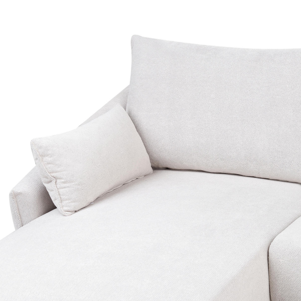 ROHOVÁ POHOVKA 3-místná Látka Krémově bílá pravostranná Varde - krémová, textil (245/162cm) - Beliani
