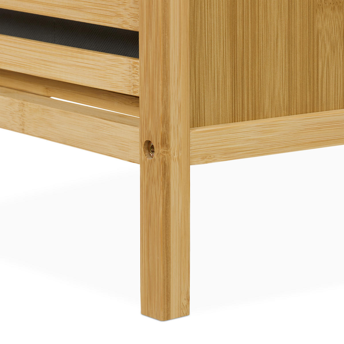 WÄSCHEKORB - Hellbraun, Holz/Textil (88/95/33cm) - Relaxdays