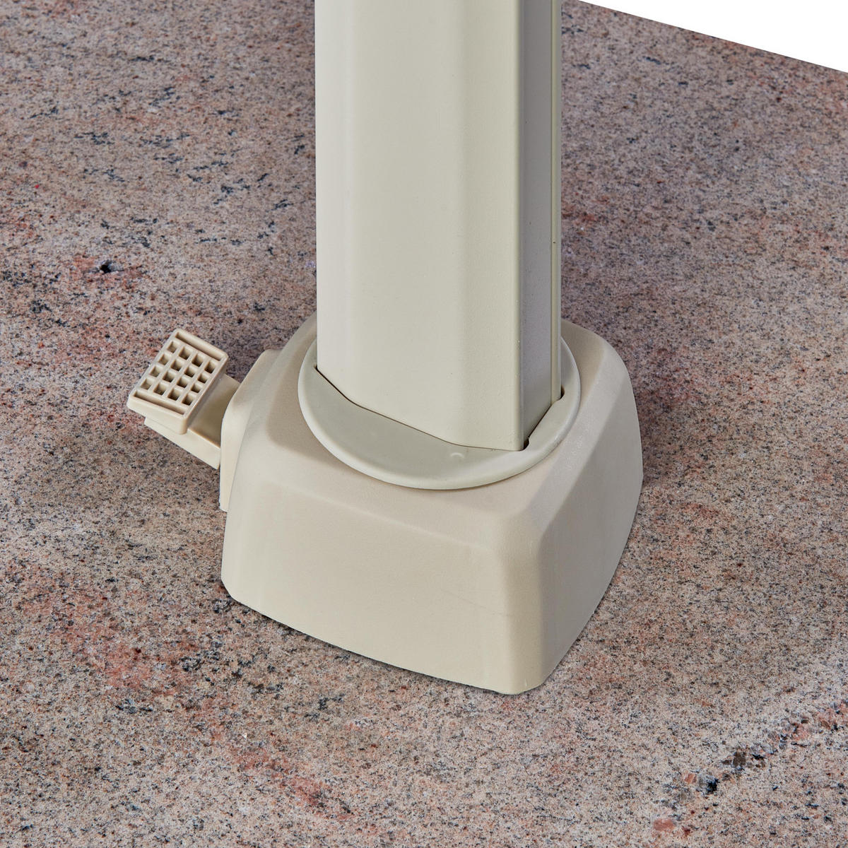 AMPELSCHIRM rechteckig 2.6 x 3.5 m Challenger T² Premium 360° kippbar natur/sand - Creme, Metall (350/260cm) - Platinum