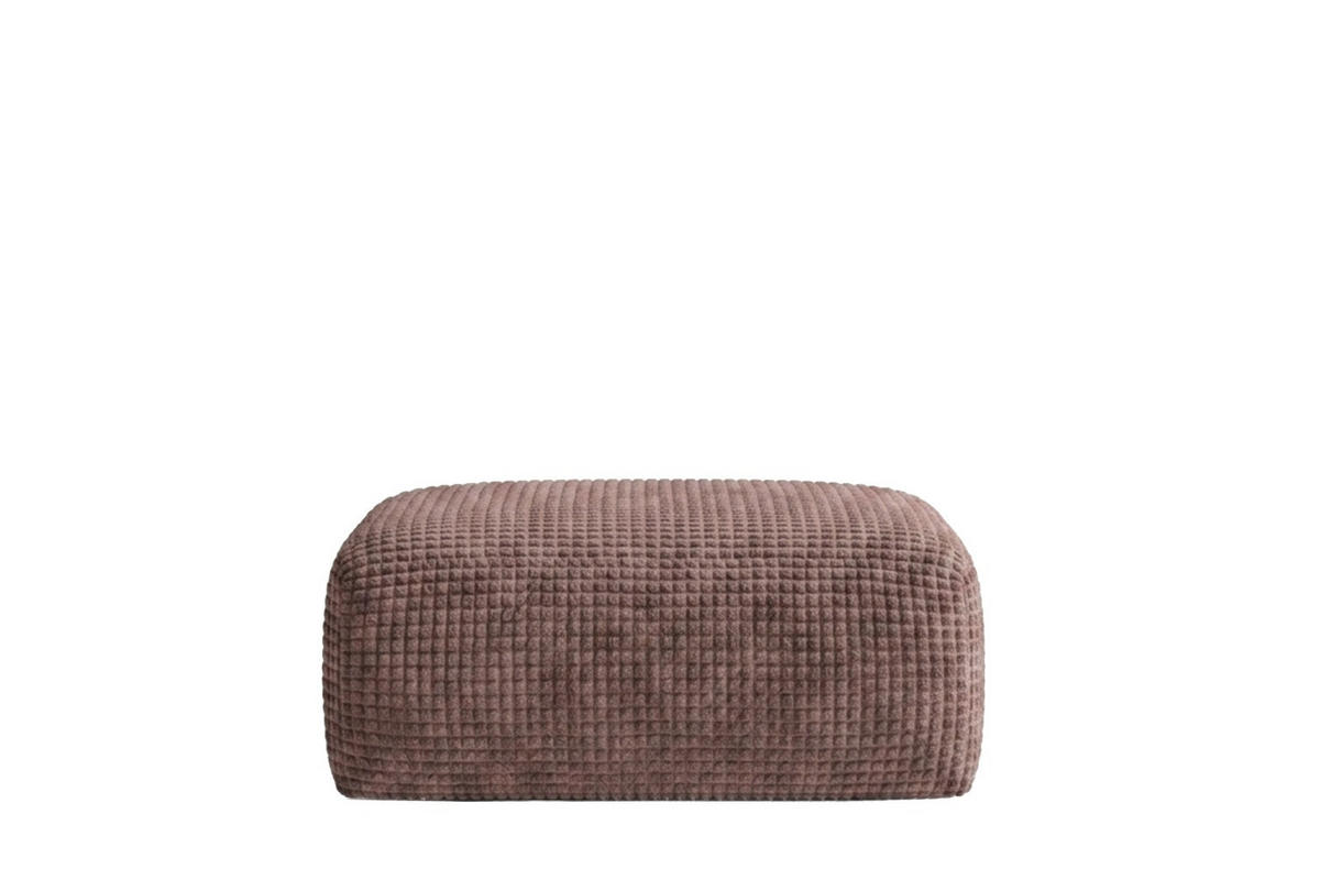HOCKER, Sitzhocker, Chenille-Stoff Cremona, Taupe, GRETA - Taupe, Holz (91/40/89cm) - Kaiser Möbel