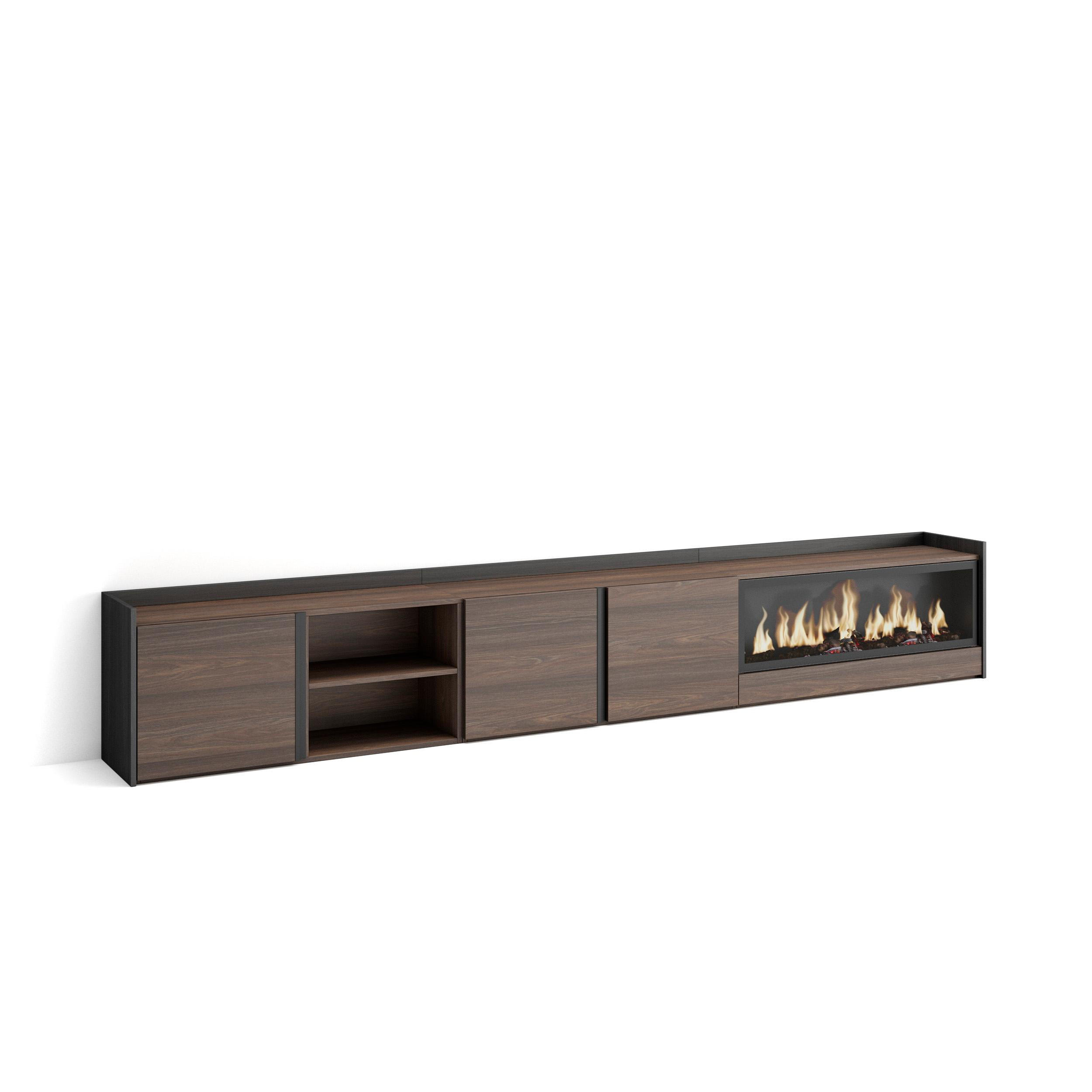 Skraut Home Lowboard, Dunkelbraun 315x50x35 cm