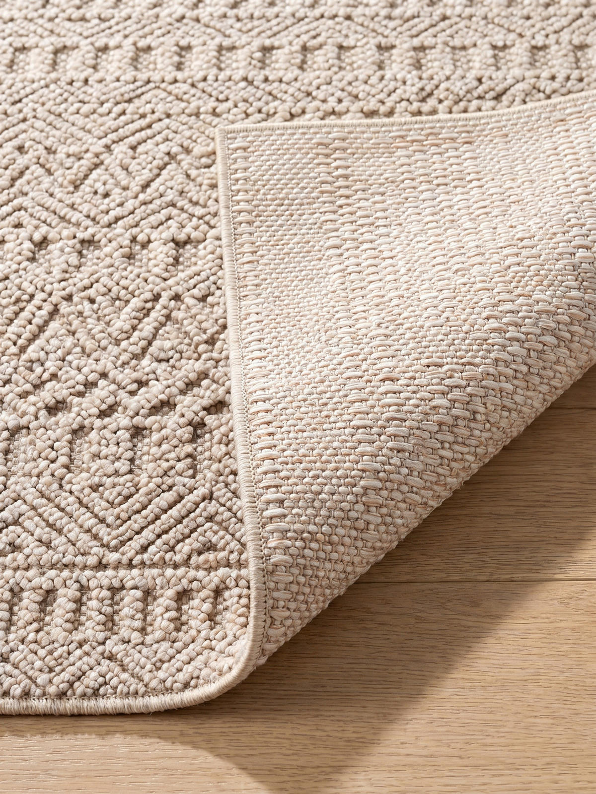 TEPPICH Flachgewebe LANGAU in Beige, mit Ethno-Streifen, 200 x 290 cm - Beige, Textil (200/290cm) - KADIMA DESIGN