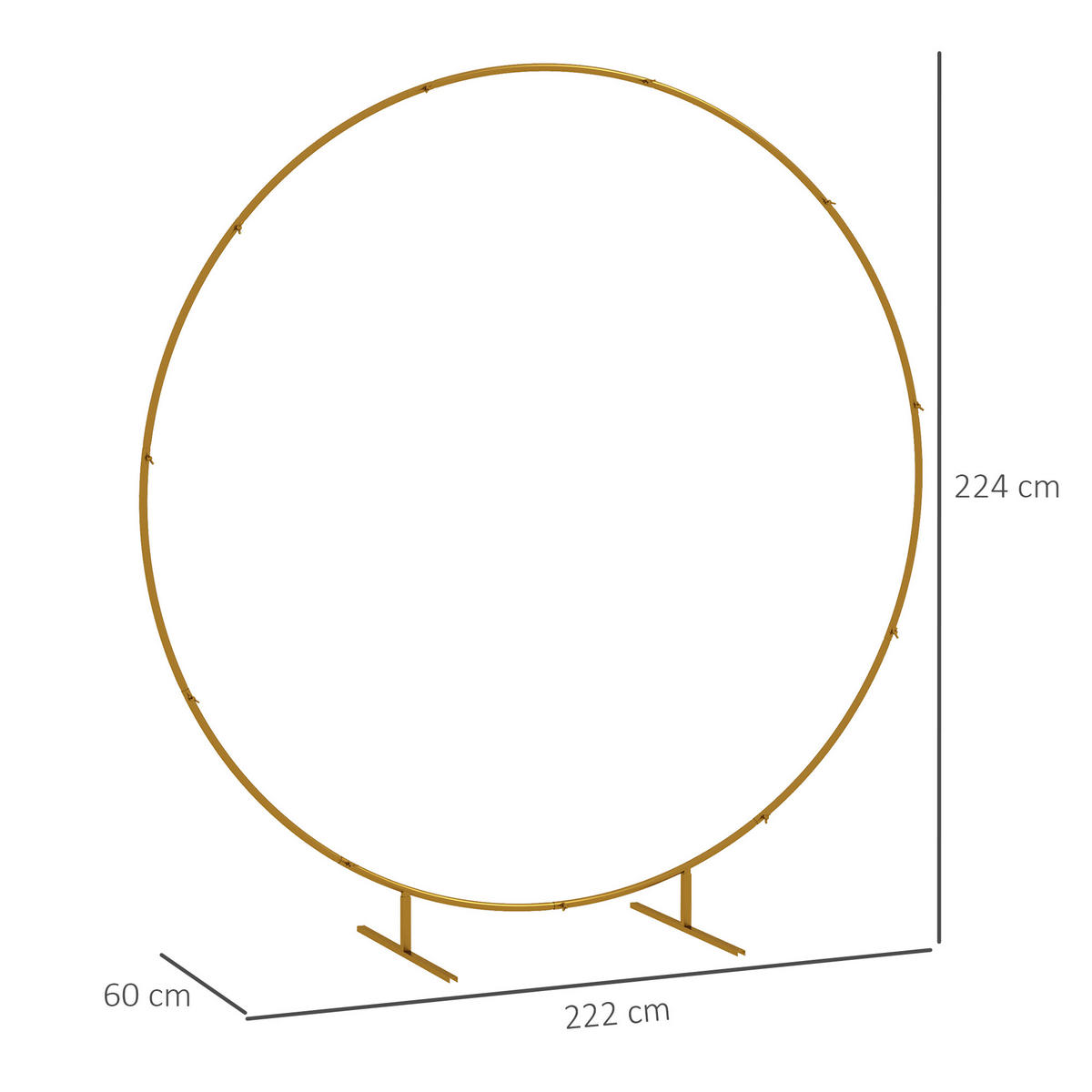 ROSENBOGEN DE-18320 für Hochzeit & Events Gold - Goldfarben, Metall (222/224/60cm) - ComfortXL