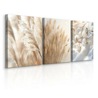 LEINWANDBILDER 3-es Set Pflanzen Natur - Beige/Weiß, Textil (90/40cm) - Muralo