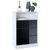 KOMMODE Pino Fronten in Schwarz Hochglanz - Schwarz Hochglanz, Holzwerkstoff (56/86.5/36cm) - Vladon