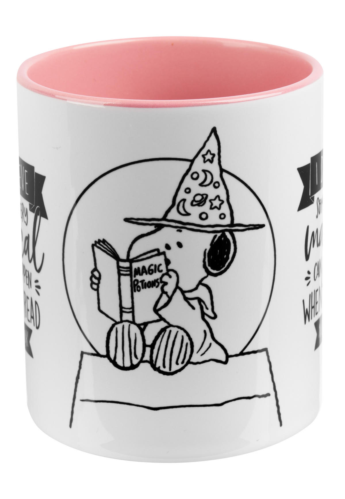 KAFFEEBECHER The Peanuts Snoopy Magical Rosa/Weiß 320 ml - Weiß, Keramik (0.32L) - United Labels