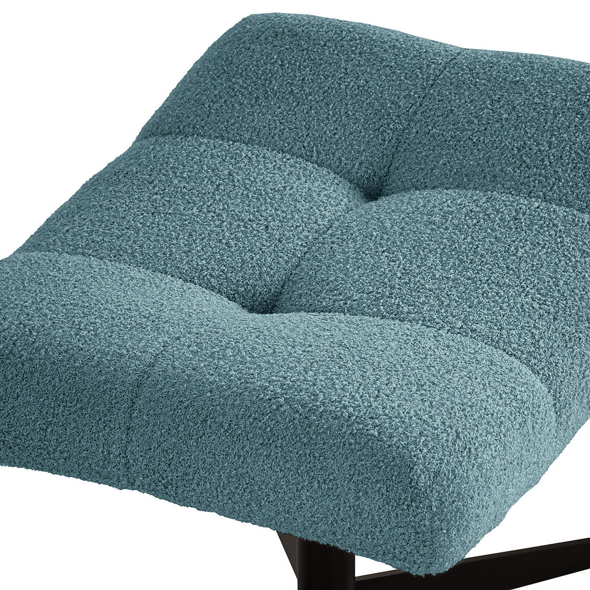 POLSTERHOCKER - Blau/Schwarz, Textil/Metall (67/47/50cm) - home24