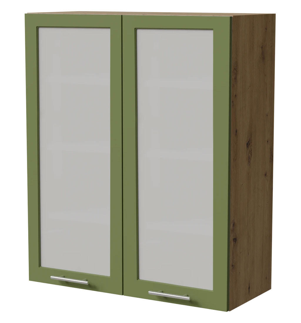 HÄNGESCHRANK Brerra W4S/80 Eiche Artisan / RAL 6025 farngrün Matt 80 / 32,5 / 96cm - Eiche Artisan/Grün, Holz/Holzwerkstoff (80/96/32.5cm) - Feldmann-Wohnen