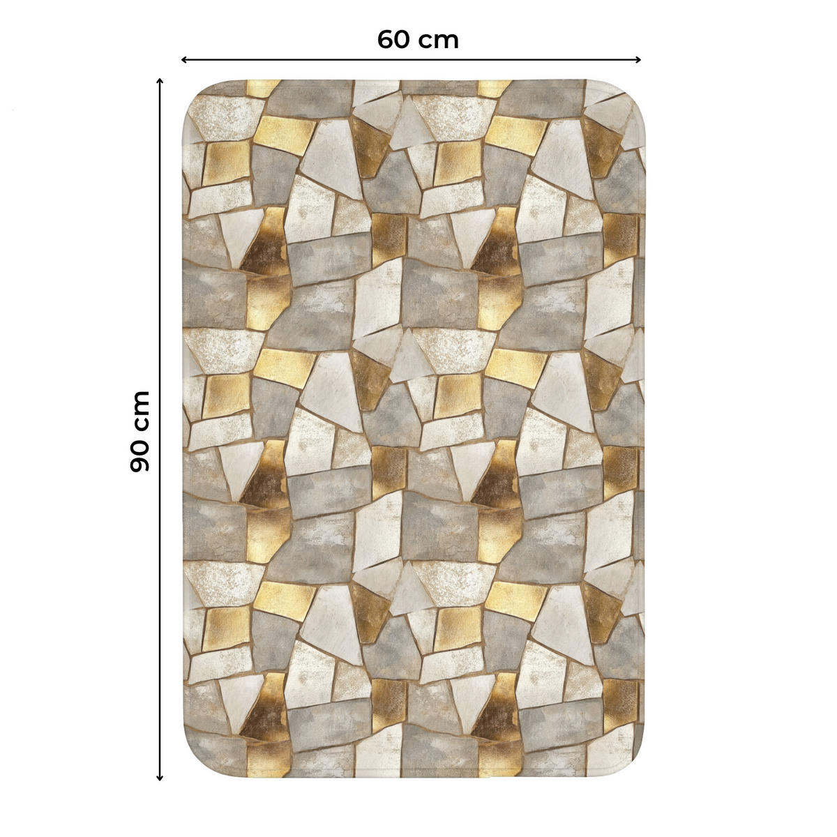 WC PŘEDLOŽKA Mozaika - Mramor - Zlato 60x90 cm - šampaňská, textil/plast (60/1cm) - OnlyWow