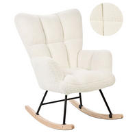 SCHAUKELSESSEL Bouclé Weiß Oulu - Weiß, Textil/Metall (71/104/83cm) - Beliani