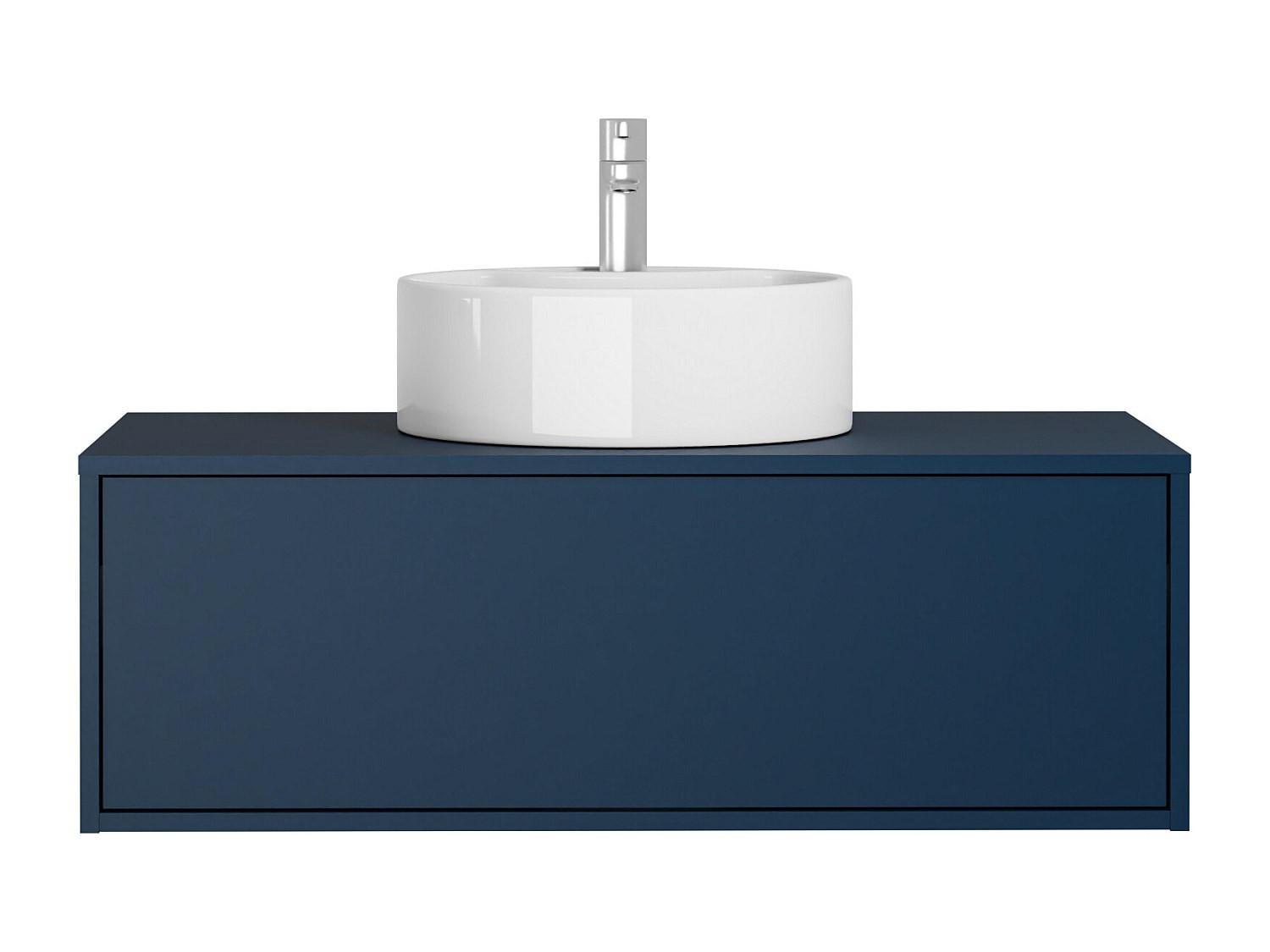 EINZELWASCHTISCH - 94 cm x 47 cm - Holz, Platte - Marineblau - TEANA - Dunkelblau, Holz (94/32/47cm) - Vente-Unique