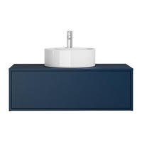 EINZELWASCHTISCH - 94 cm x 47 cm - Holz, Platte - Marineblau - TEANA - Dunkelblau, Holz (94/32/47cm) - Vente-Unique
