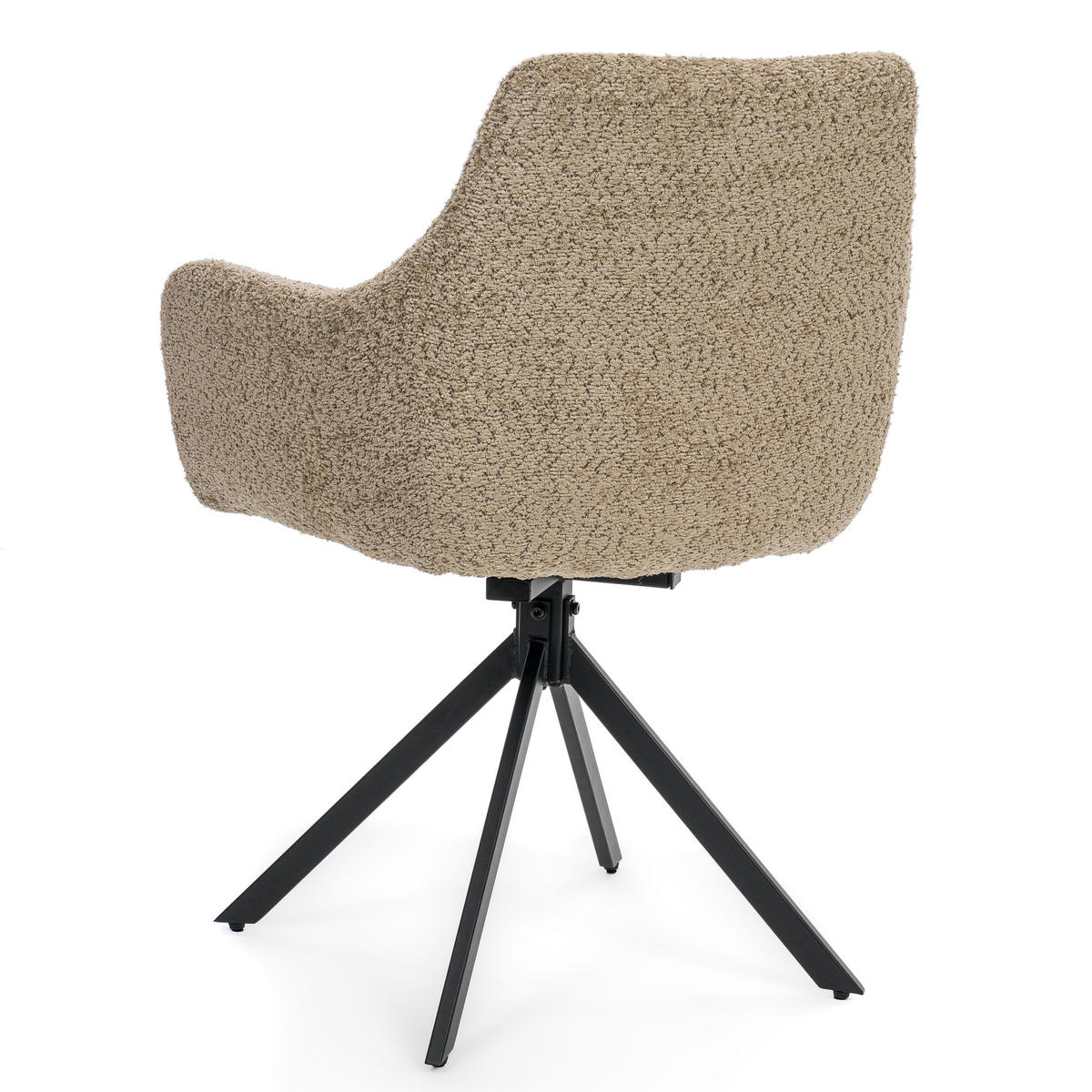 STUHL FANO X drehbar gepolsterter mit Steppung - beige - Boucle - Sandfarben/Beige, Textil/Metall (58/83/59cm) - NEW HOME