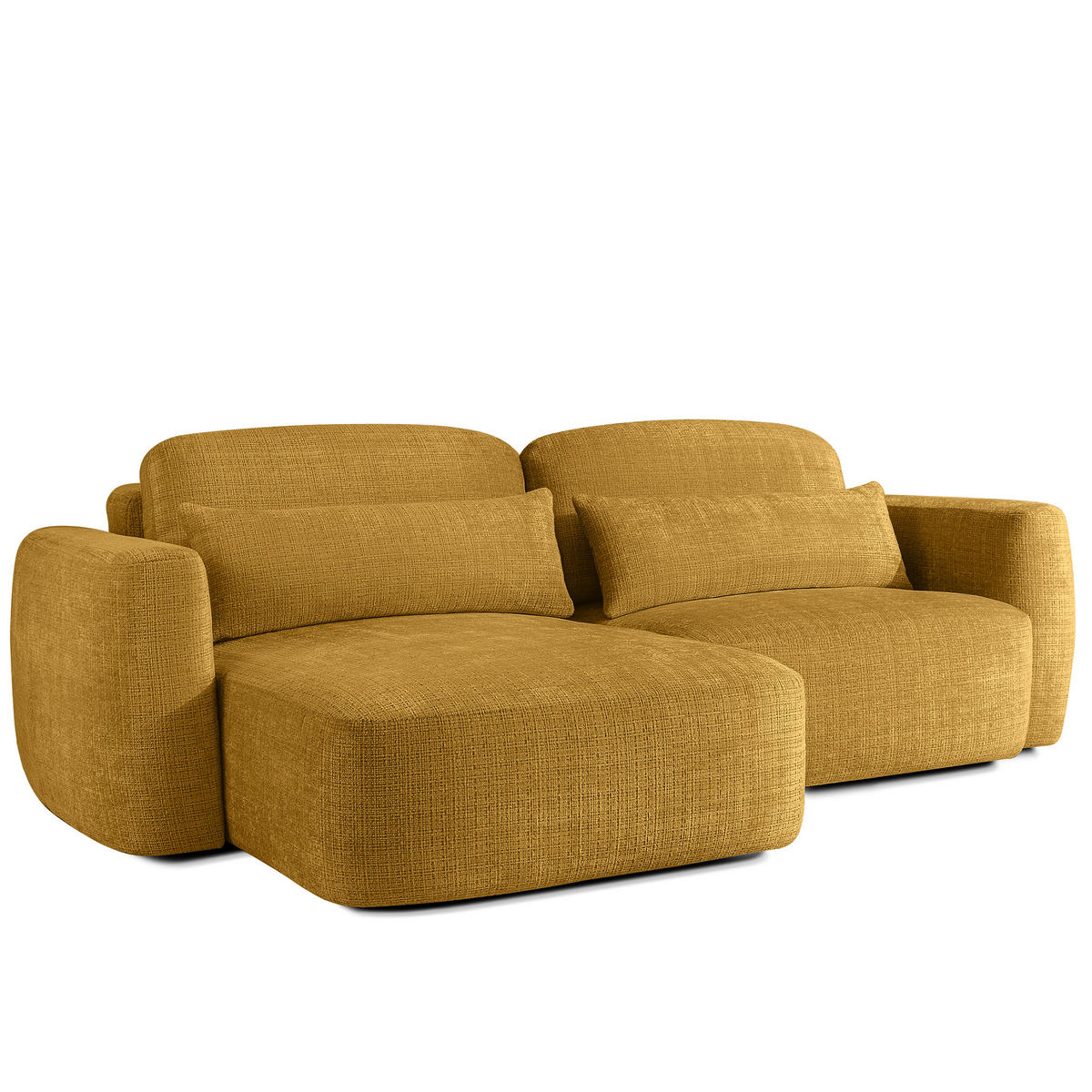 SITZGARNITUR ELOSA - Gelb, Holz/Textil (245/85/165cm) - KONSIMO®