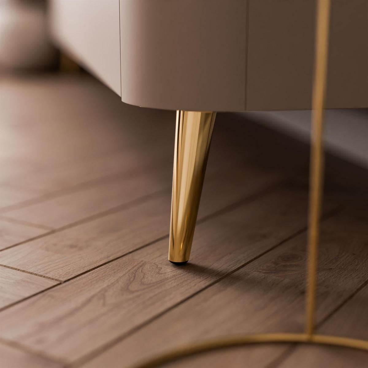 TV-SCHRANK CELESTE 200 cm mit Beleuchtung an den Gold Chrom Füßen - Kaschmir, Holzwerkstoff (200/46.5/40cm) - Lookway