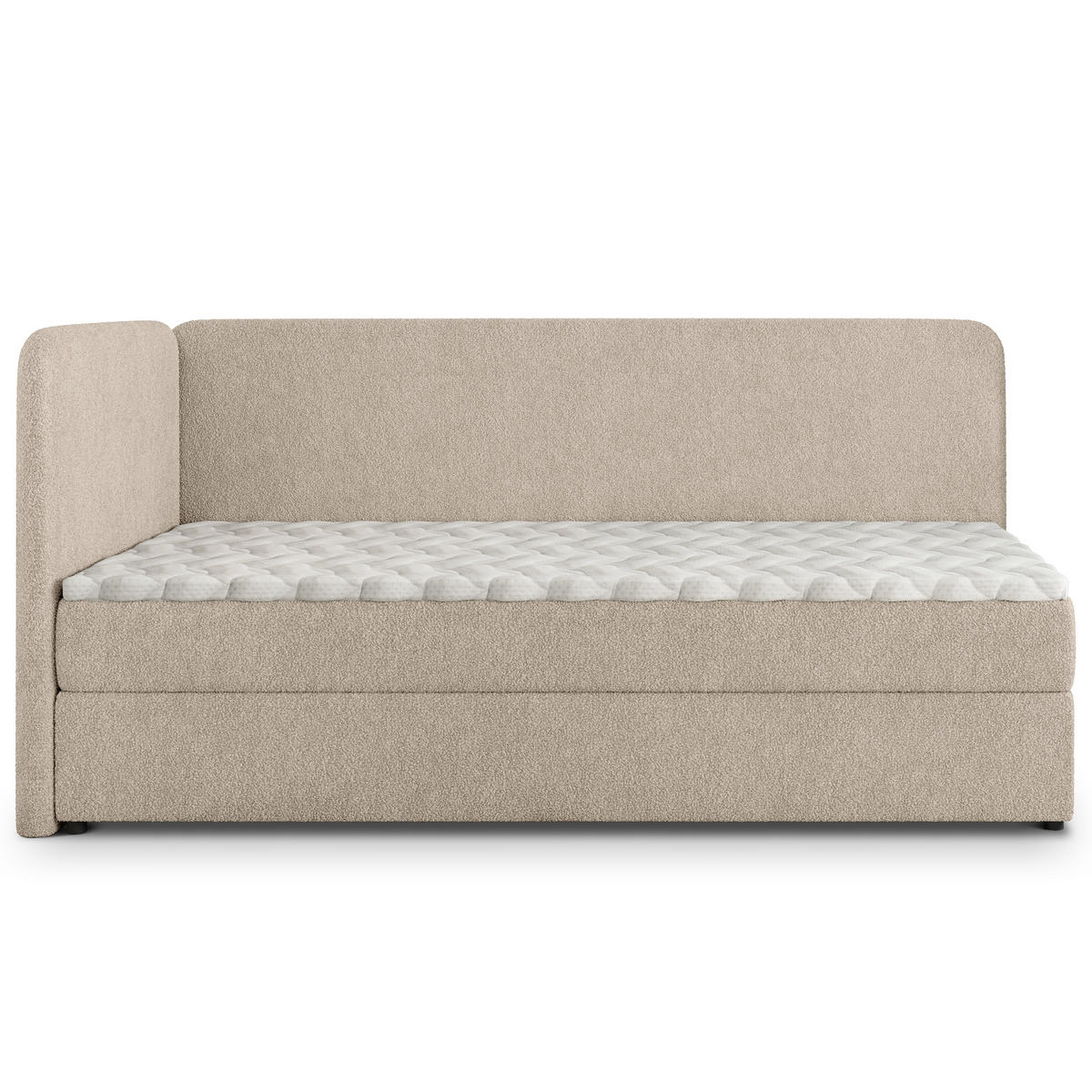 POSTEL BOXSPRING GINA 90x200 cm, s matrací a úložným prostorem, béžová - béžová, kompozitní dřevo/textil (90/200cm) - MASSENO