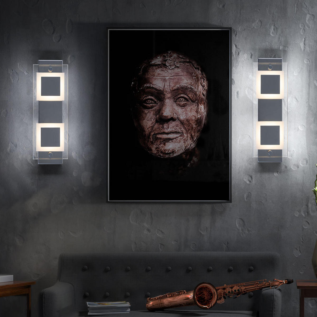 LED WANDLEUCHTE SPLASH Chrom Silber 2er Set - Silberfarben, Glas (10/5/30cm)