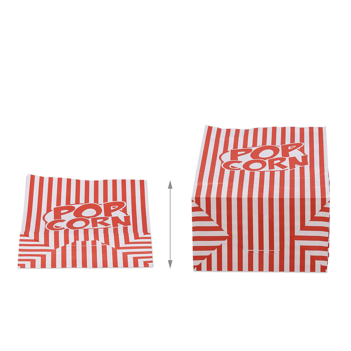100XPOPCORNOVÉ sáčky - různobarevná, papír (13/26/8cm) - Relaxdays