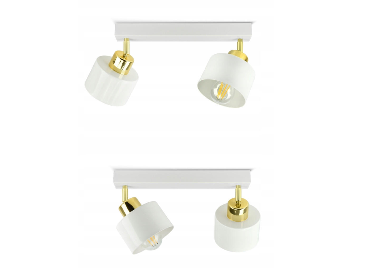 DECKENLEUCHTE Rollen - Goldfarben/Weiß, Metall (12/45/25cm) - kiki design
