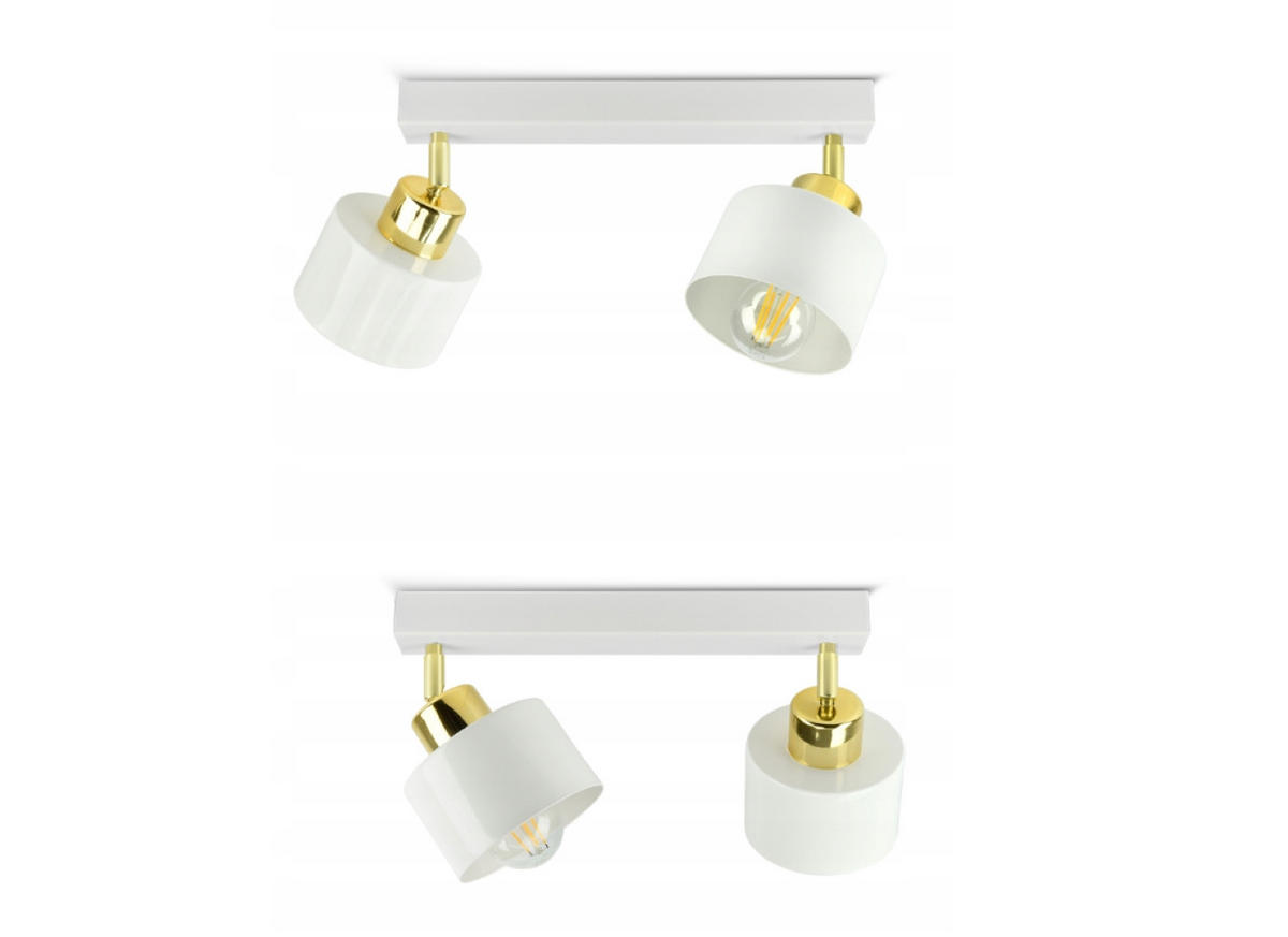 DECKENLEUCHTE Rollen - Goldfarben/Weiß, Metall (12/45/25cm) - kiki design