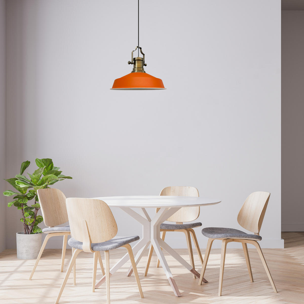 HÄNGELAMPE Asletl Industrial 40/36 cm - Orange, Metall (36/40/37cm) - Bamyum