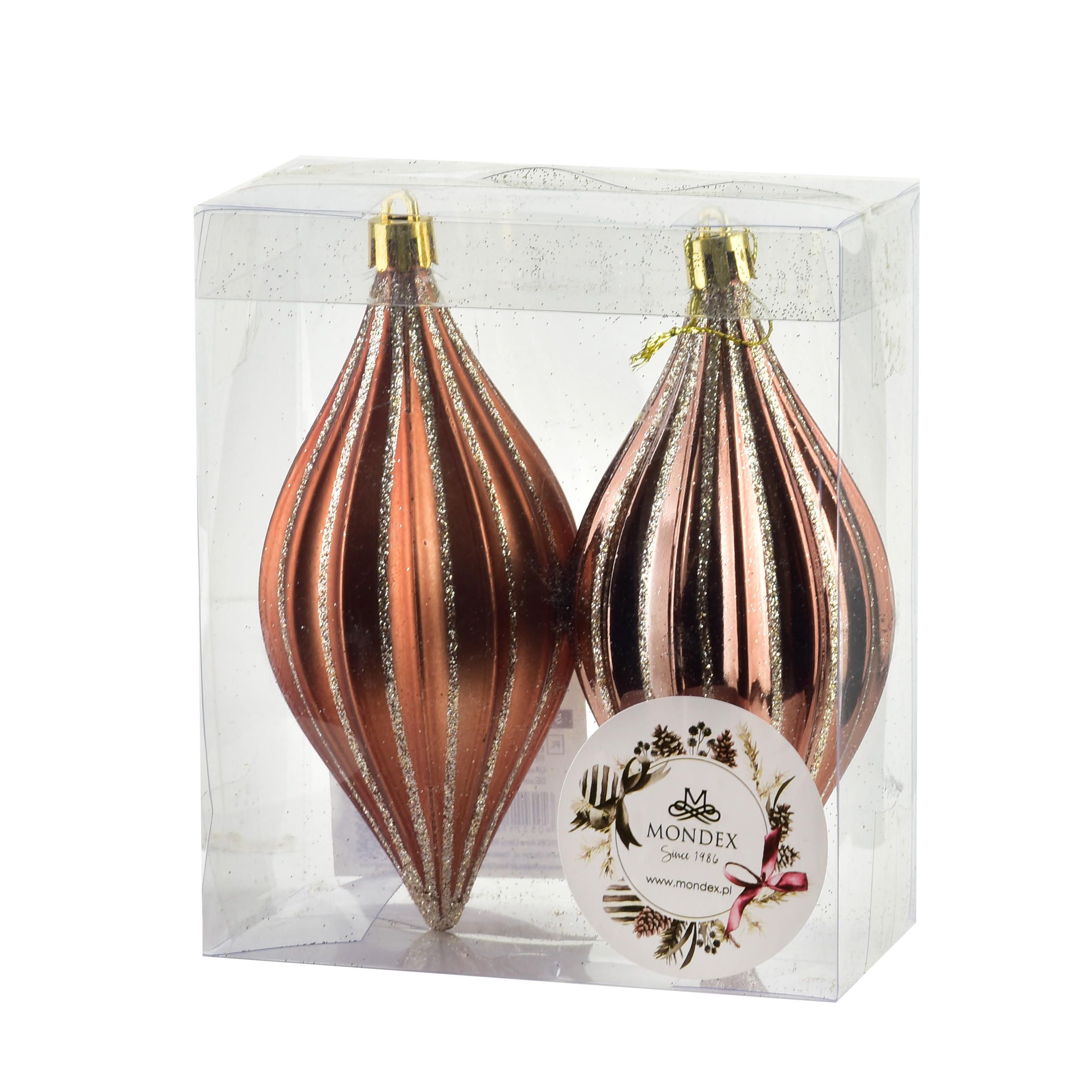 CHRISTBAUMKUGEL-SET SANTA LILA 2-tlg - Champagner, Kunststoff (6/13.5/5.5cm) - Mondex