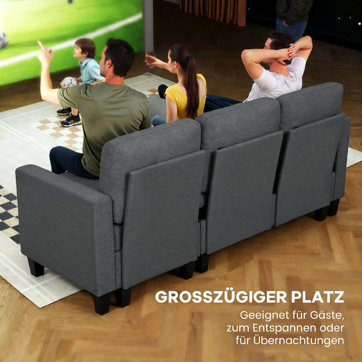 SCHLAFSOFA Dunkelgrau 197.0/129.0/85.0cm - Dunkelgrau, Textil (129/85/197cm)
