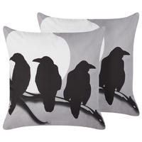 DEKOKISSEN 2er-Set Grau 45/45 cm Oradea - Grau, Textil (45/45cm) - Beliani