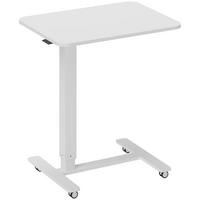 HÖHENVERSTELLBAR Steh-Sitz C-förmig Schreibtisch für Arbeitszimmer Weiß - Weiß, Holz (65/48/110cm) - HOMCOM
