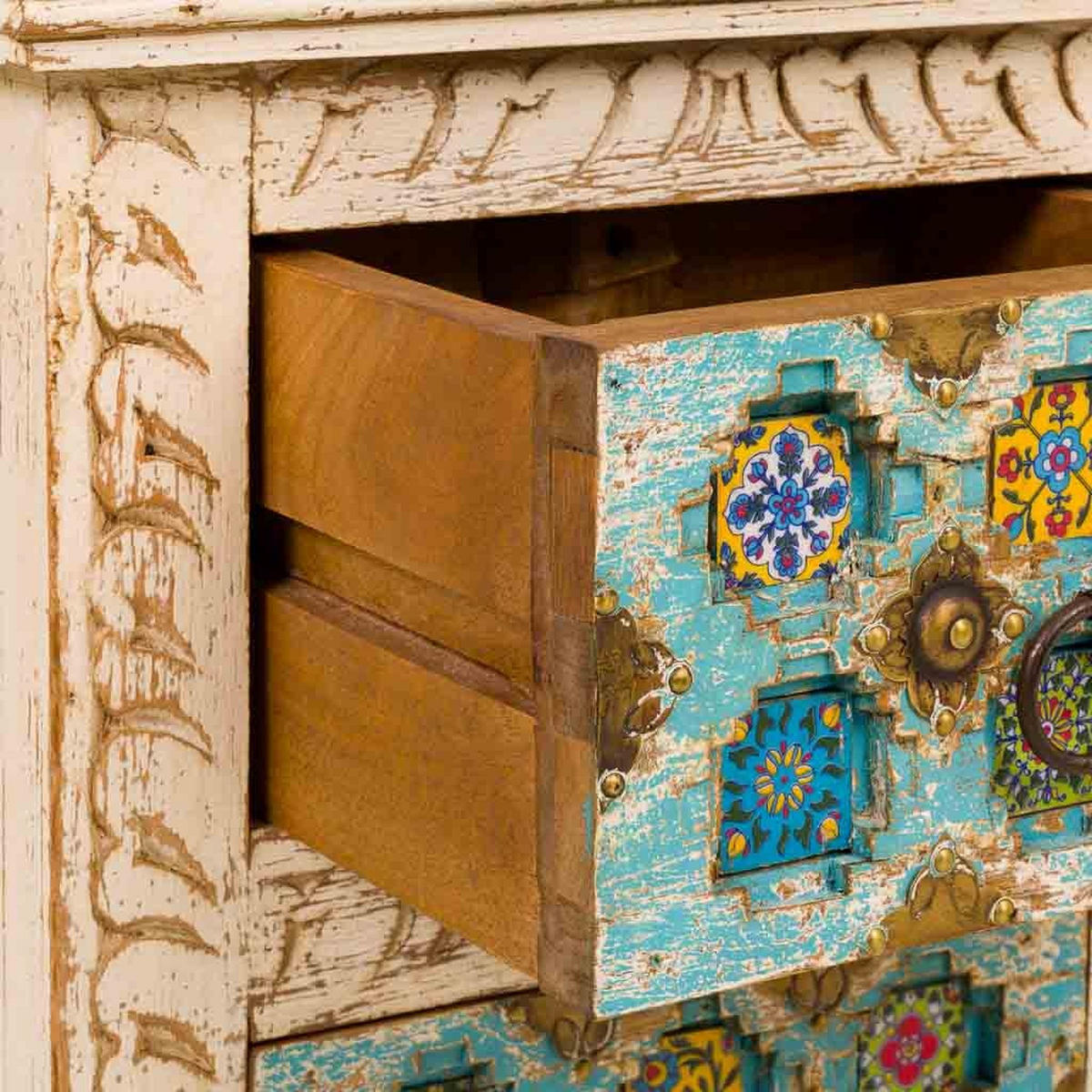 NACHTTISCH aus Holz, beige, 45x30x59cm - Multicolor, Holz (45/59/30cm) - Wanderlust