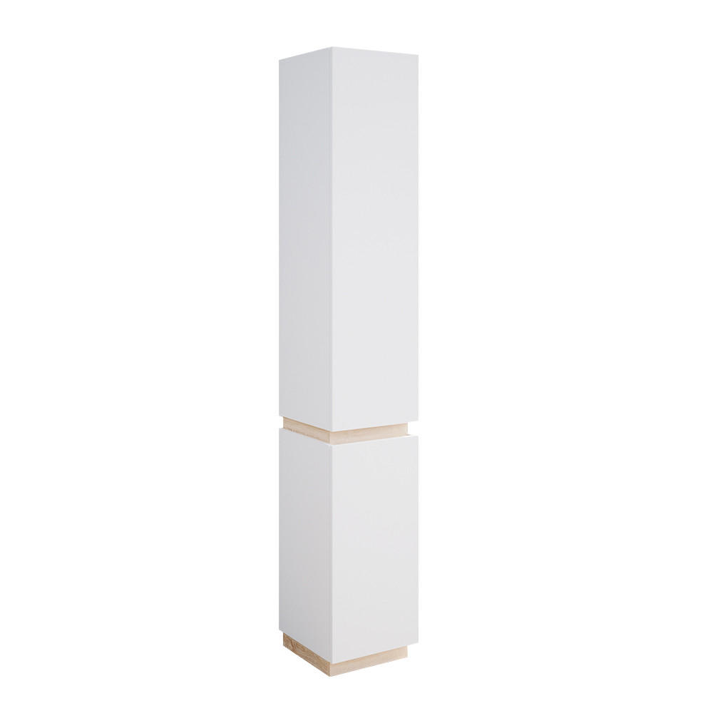 BADSCHRANK Gloria Weiß 33 x 197.5 cm mit 2 Türen - Weiß/Sonoma Eiche, Holzwerkstoff (33/197.5/35cm) - Vicco
