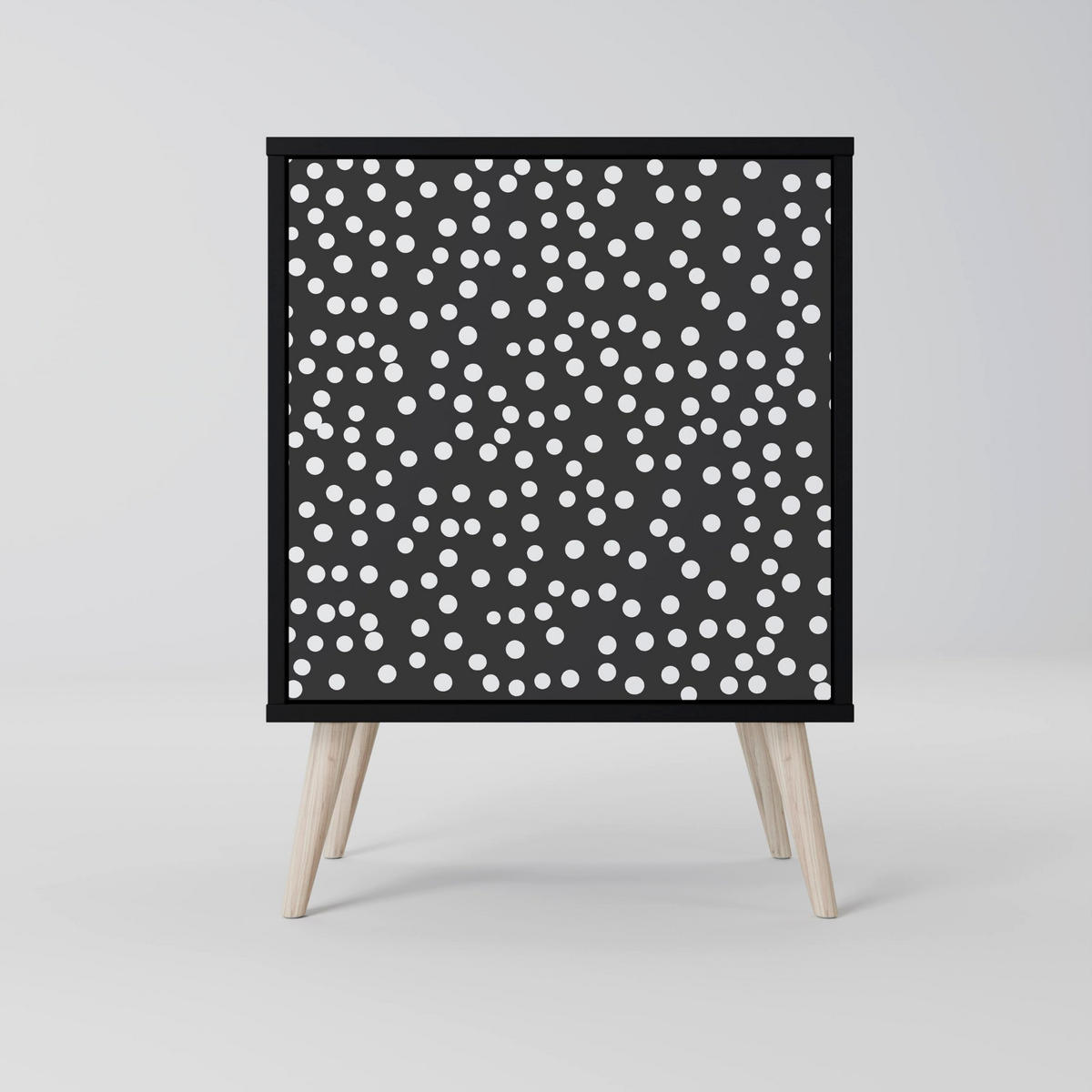 SIDEBOARD BLINDING LIGHTS, Schwarz, 57,5x42x75,5 cm, Goldfarbene Metallfüße - Goldfarben/Multicolor, Holzwerkstoff/Metall (57.5/75.5/42cm) - SpaceRebels