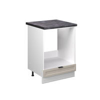 HERDUMBAUSCHRANK Fame-Line GrauBeige 60 cm, AP Anthrazit - Weiß/Grau, Holzwerkstoff (60/82/60cm) - Vicco