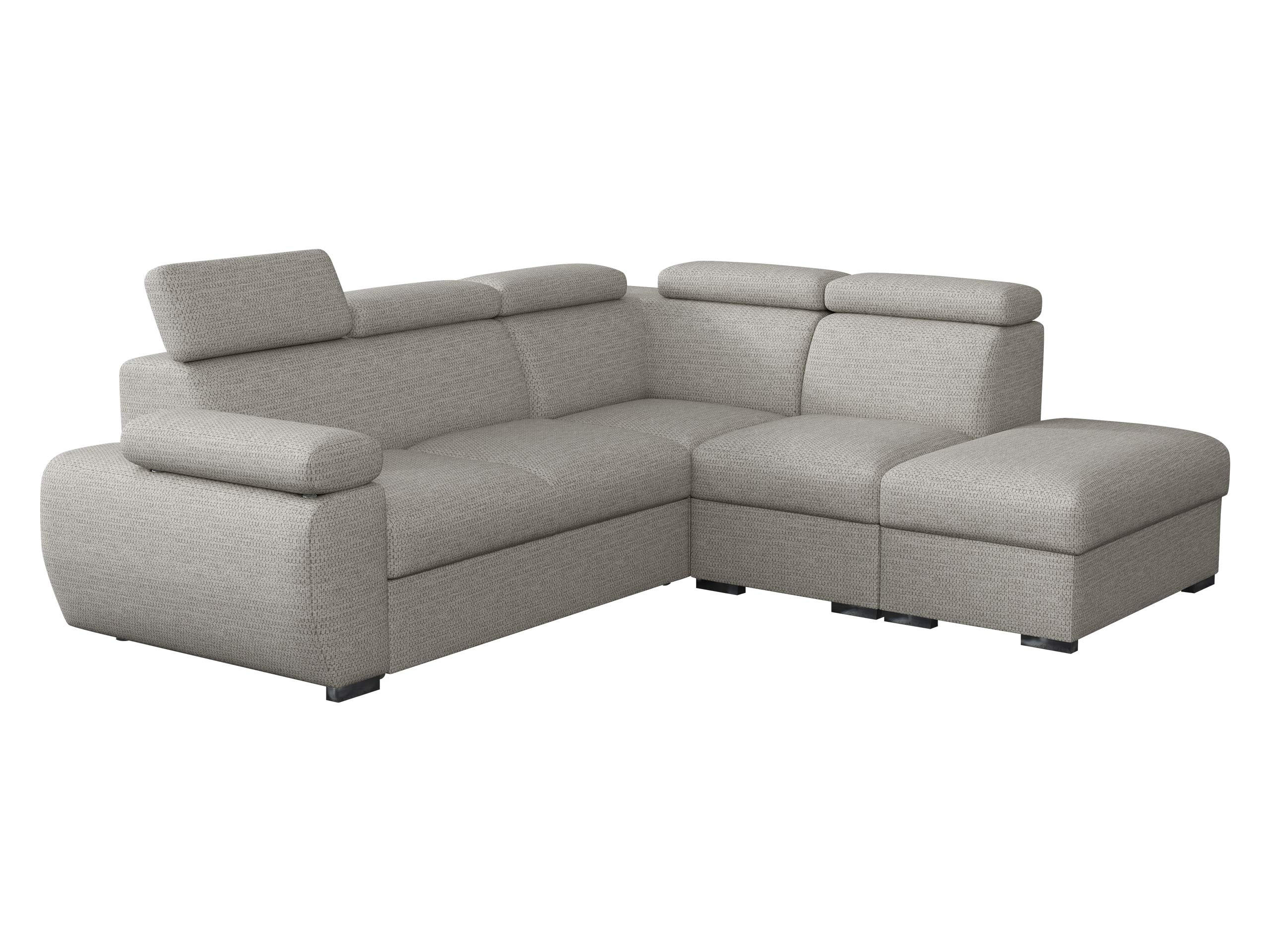 ECKSOFA Boston 2RR1P, Seite: Rechts 2R+R+1P(65)+PUFAP - Silberfarben, Holz/Textil (260/230cm) - MIRJAN24