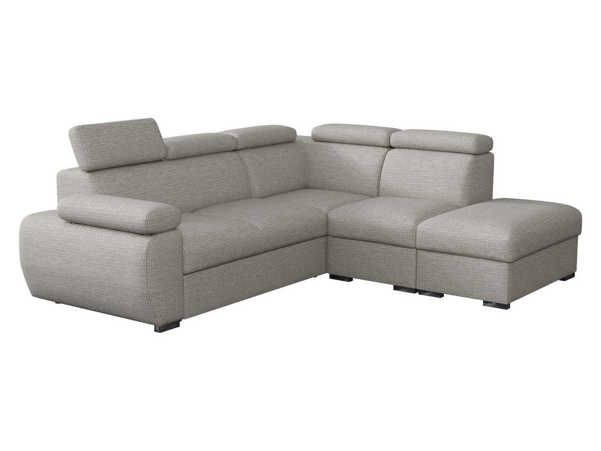 ECKSOFA Boston 2RR1P, Seite: Rechts 2R+R+1P(65)+PUFAP - Silberfarben, Holz/Textil (260/230cm) - MIRJAN24