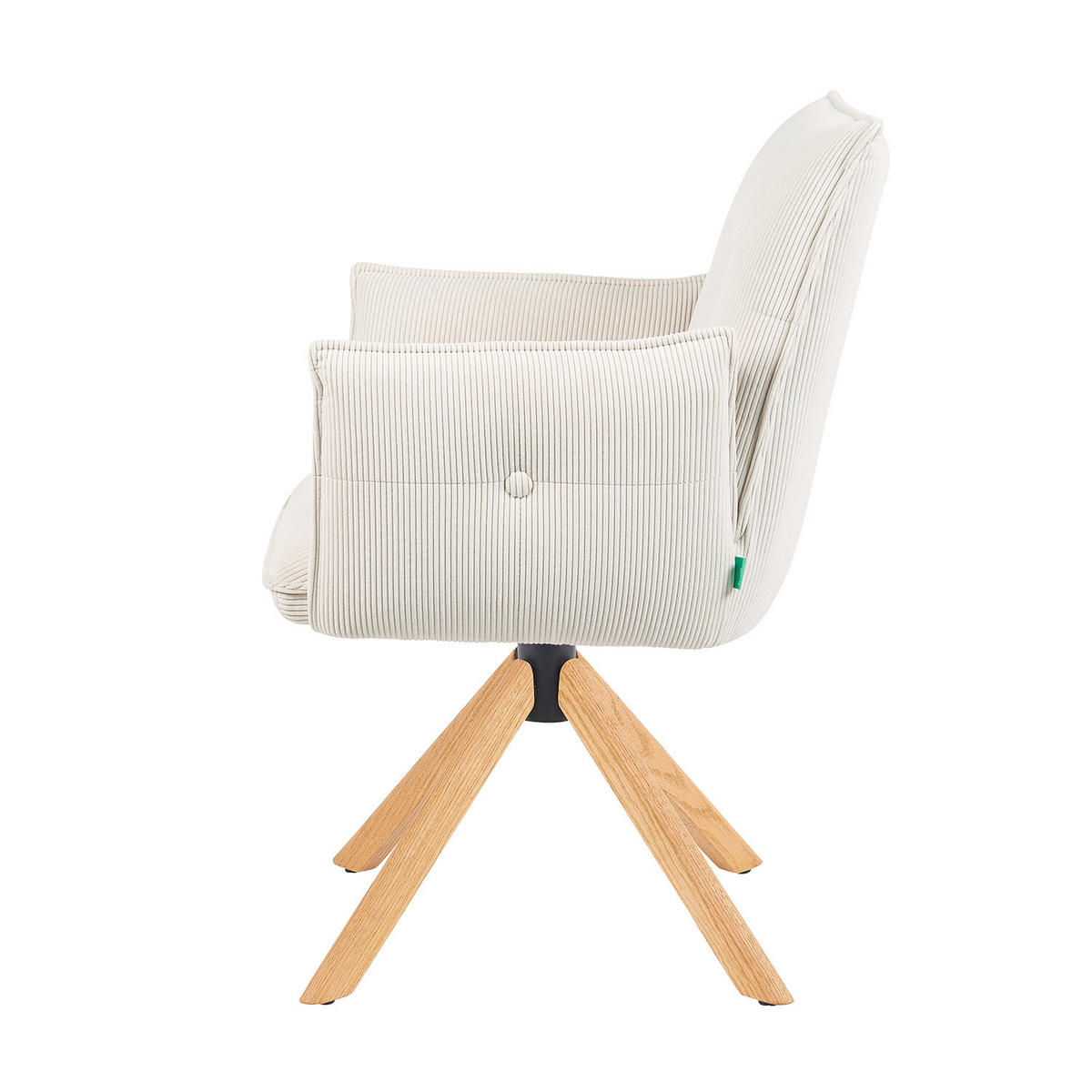 ARMLEHNSTUHL Mika-Paul - Honigeiche/Creme, Eichenholz/Holz (60/88/63cm) - DUBI Möbel