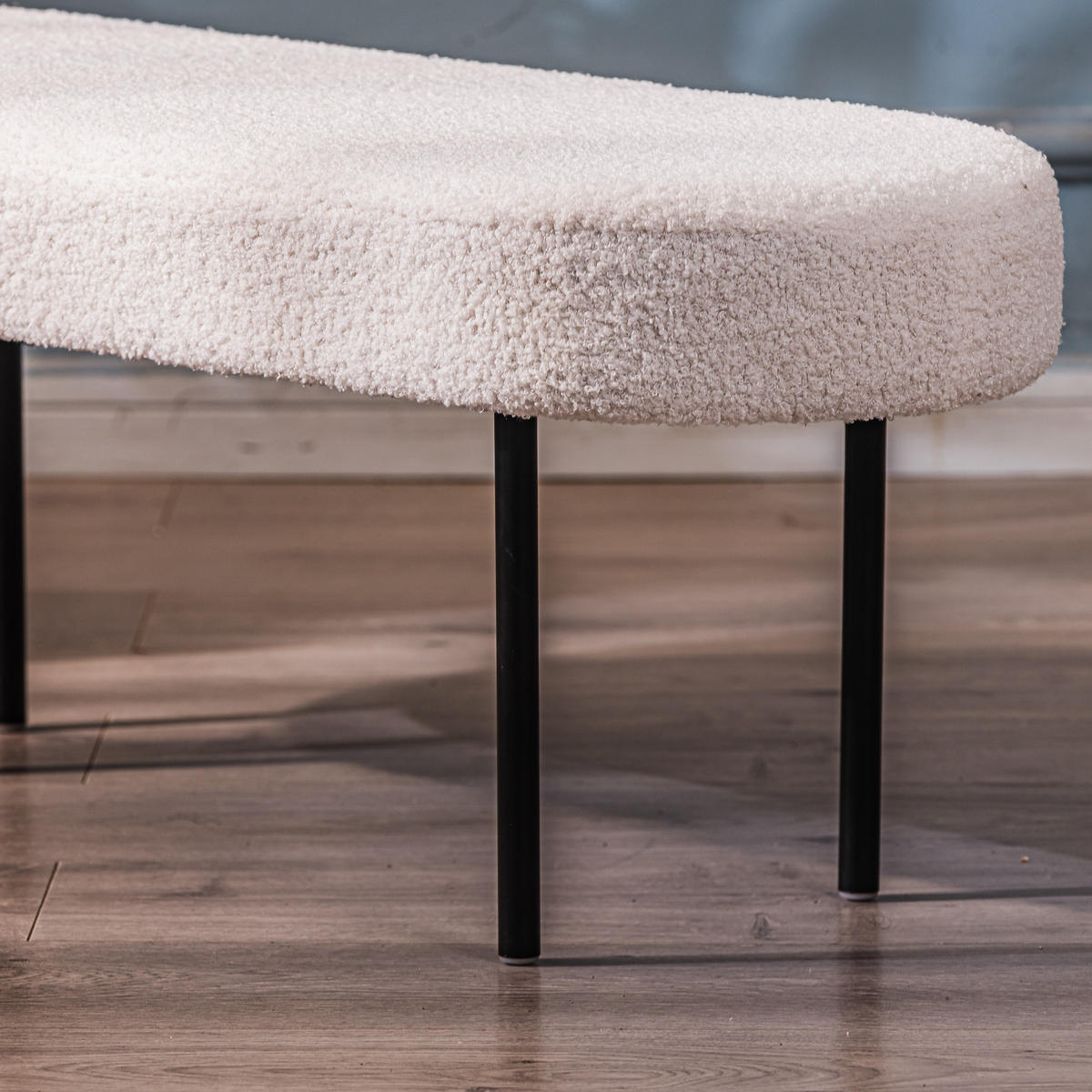 SITZBANK Samt Weiß - Weiß, Textil (100/38/35cm) - Nordlys