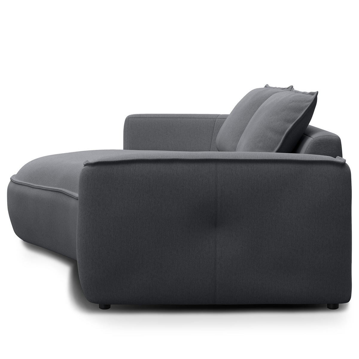 2,5-SITZER SOFA - Schwarz/Grau, Kunststoff/Textil (217/82/146cm) - home24