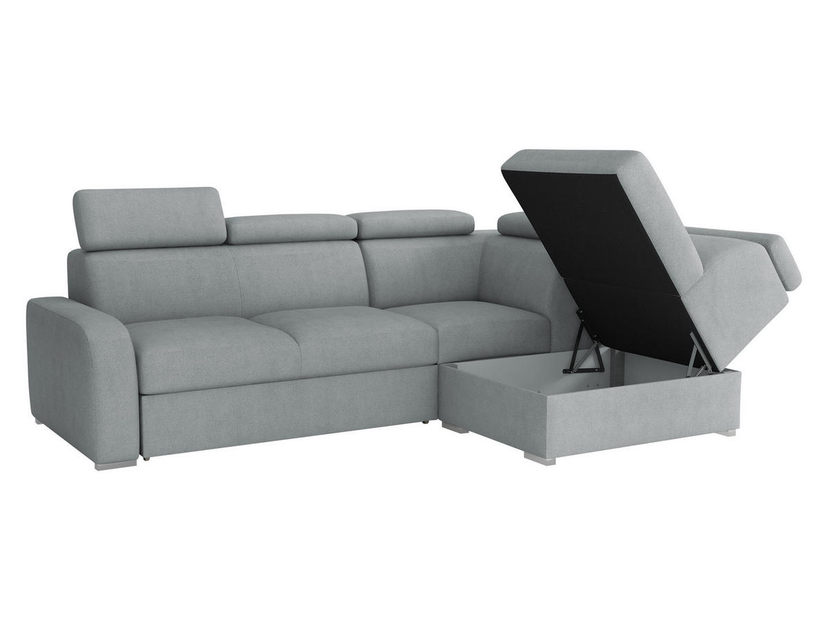 ECKSOFA Oslo 2rRLXp, Seite: Rechts 2R+R+LXP - Silberfarben/Naturfarben, Holz/Textil (250/200cm) - MIRJAN24