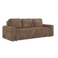 3-SITZER-SOFA NESSARO - Braun Cord - Schwarz/Braun, Kunststoff/Textil (243/92/90cm) - MKS