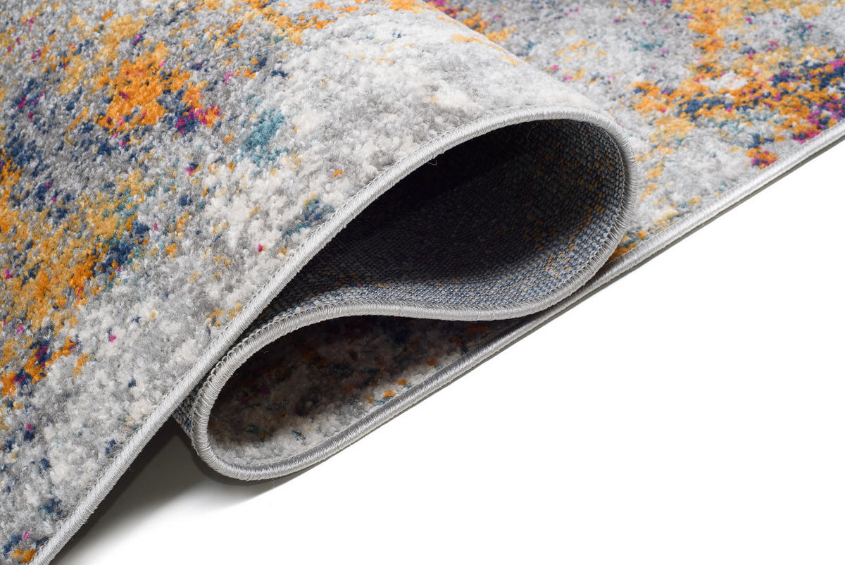 TEPPICHLÄUFER LAZUR Weiß Dunkelblau 100/1100 cm - Multicolor, Textil (100/1100cm) - Tapiso