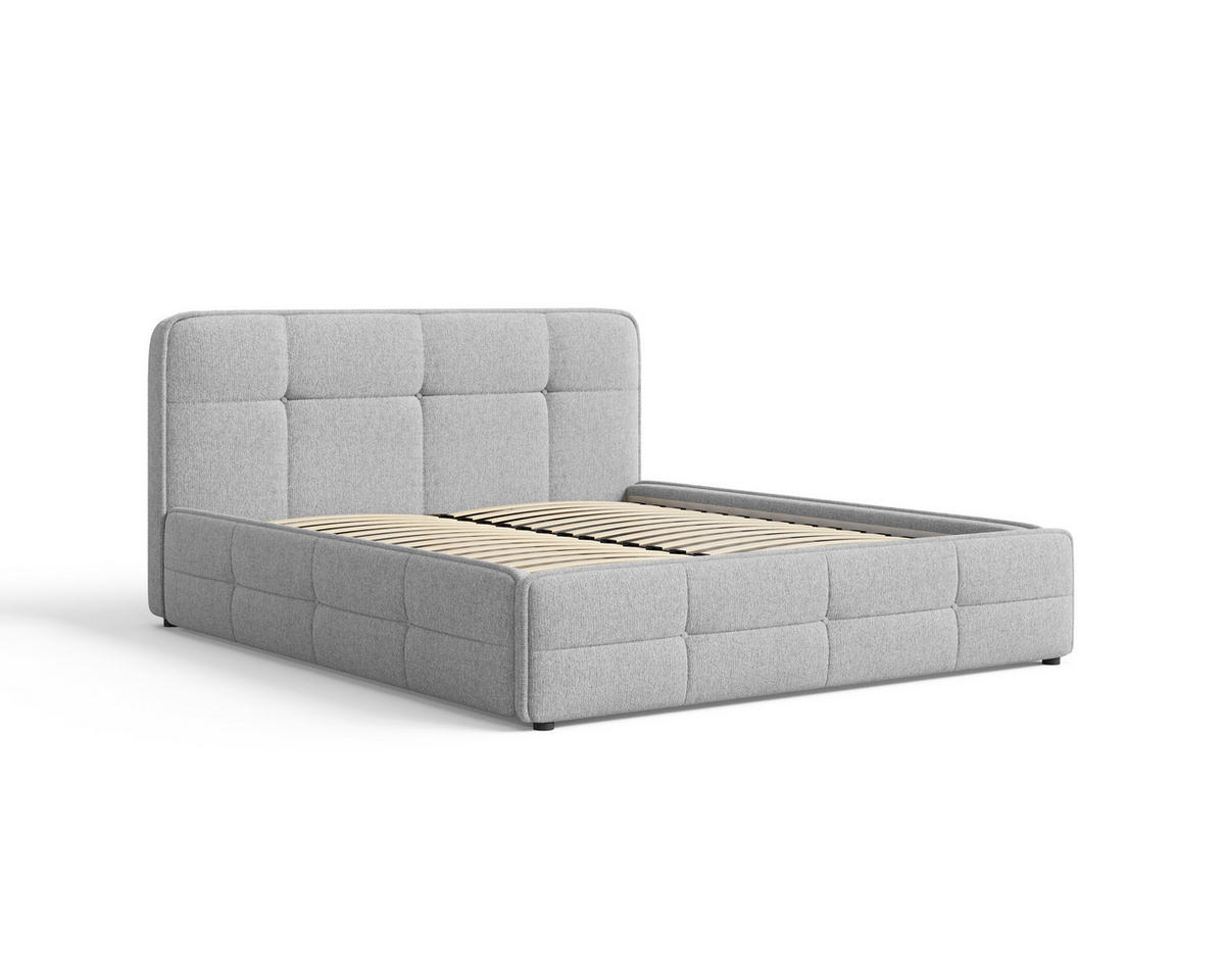 POLSTERBETT 17 140 x 200 cm – Aragon – Bett mit Federmechanismus und Stauraum - Hellgrau, Holz (140/200cm) - ROYAL24_MARKT