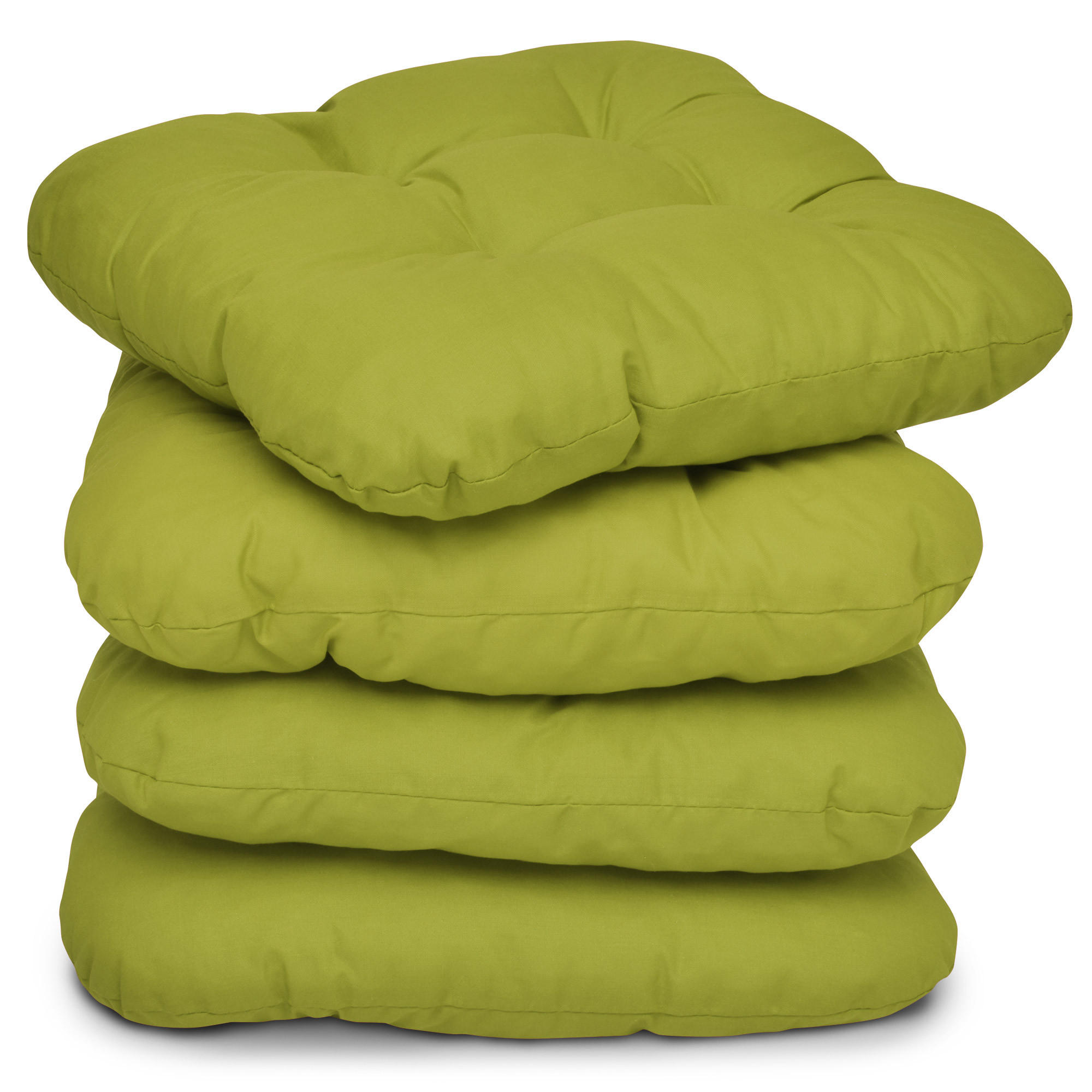 STUHLKISSEN Lisa 40/40/8 cm Apfelgrün 4tlg - Hellgrün, Textil (40/40cm) - Beautissu 